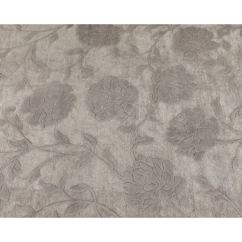 Peony Floral Area Rug in Silver/Gray, Rectangle 2' x 3'