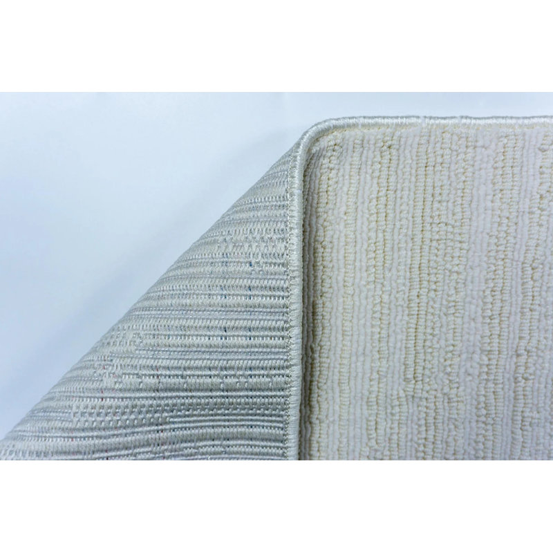 Caruthers Cream Curly Soft Anti-Allergic Carpet, Oval 3'4" x 9'11"