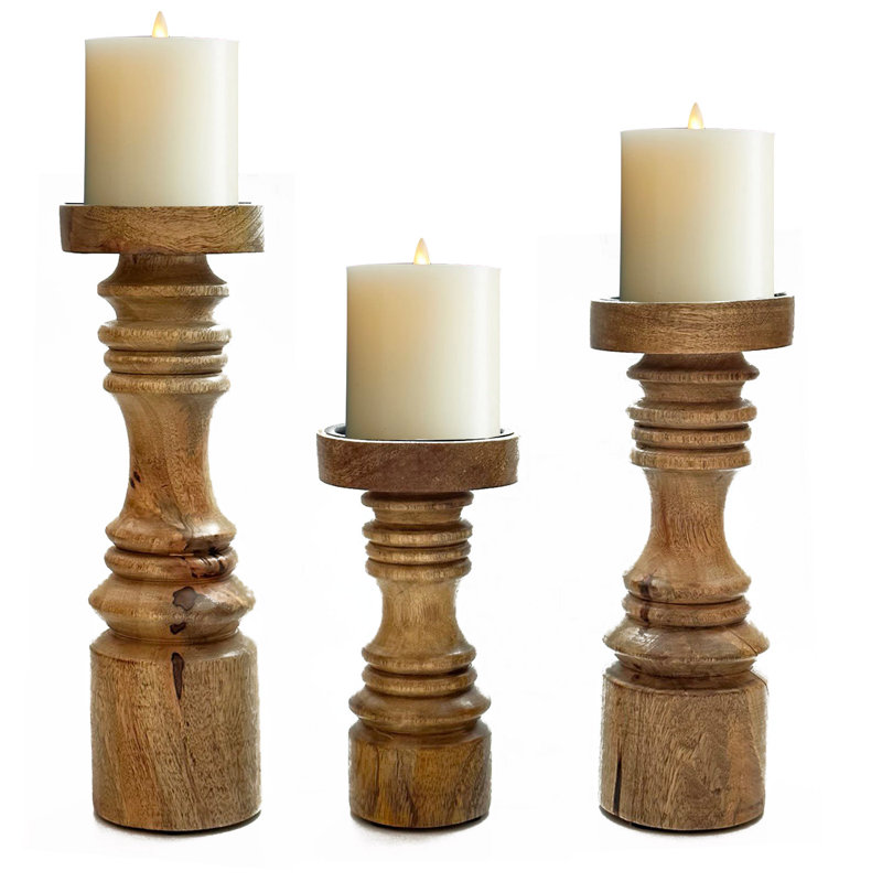 Wood Tabletop Pillar, Light Brown