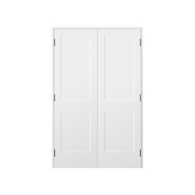 Charnières en nickel poli à double porte pré-montées en composite blanc 64 po x 84 po