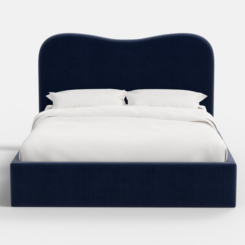 Perigold Upholstered Bed, Queen, Navy
