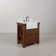 Keighley 30" Carrara White Marble Countertop Bath Vanity in Rustic Sienna with Faucet and Mirror