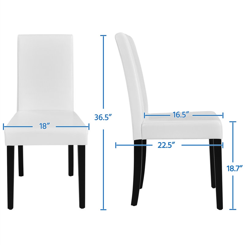 Espiye 18.7'' H Faux Leather Upholstered Parsons Chair, White