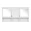 Armoire à pharmacie 55 po avec tablettes ouvertes - Armoire de rangement murale avec tablette réglable et porte miroir pour l'organisation au-dessus de la toilette, fabrication en bois massif blanc