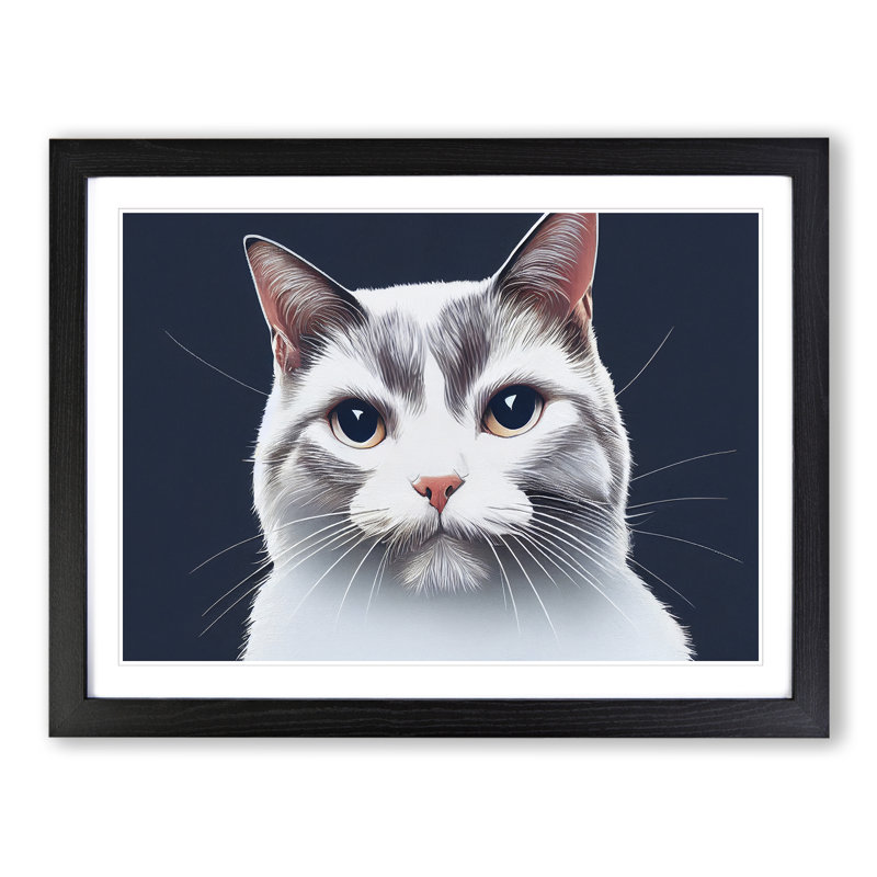 Grand Cat - Print, Black, 25cm H x 34cm W