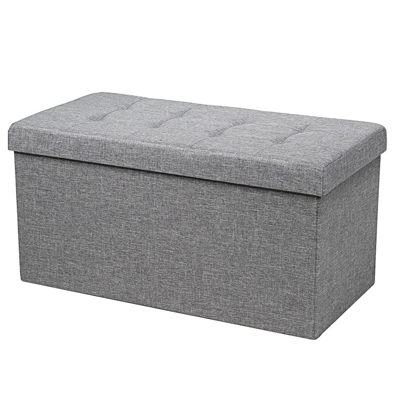 Dawinna Oxford Fabric Upholstered Storage Bench, Gray