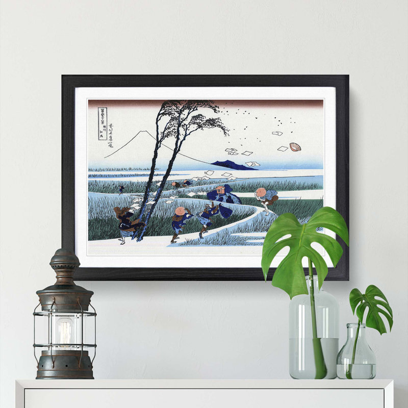 Ejiri in the Suruga Province by Katsushika Hokusai - Picture Frame Painting Print, Black Framed, 48cm H x 65cm W x 2cm D