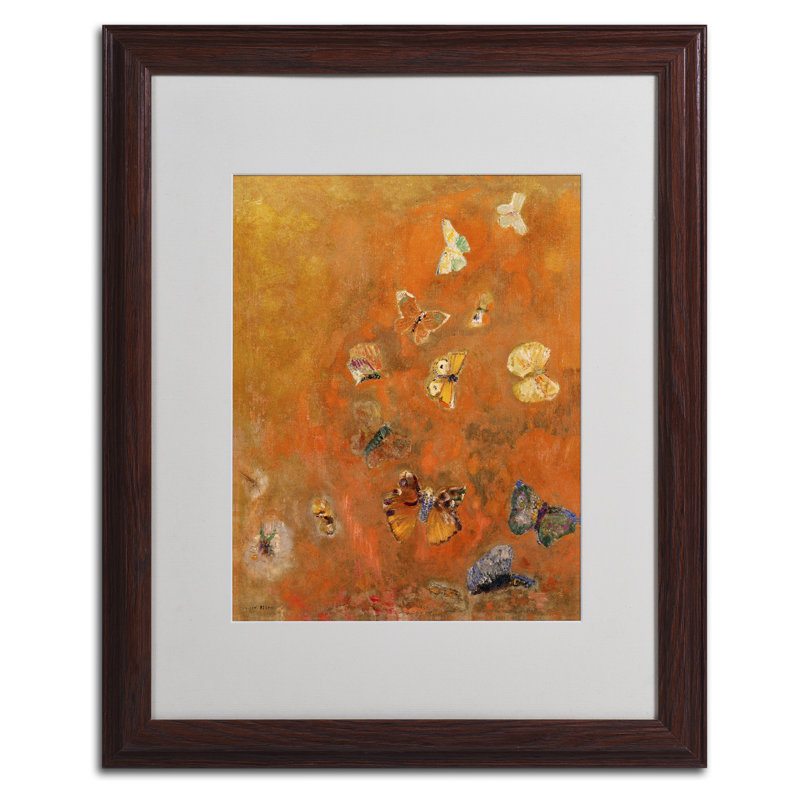 « evocation of papillons 1912 », reproduction d’art sur toile encadrée, H 14 po x l 11 po x P 0,5 po, Noir