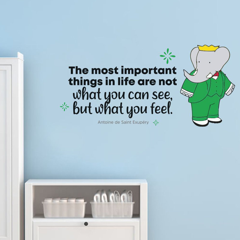 Décalcomanie murale Babar Elephant What You Feel, H 15 po x l 30 po x P 0,05 po