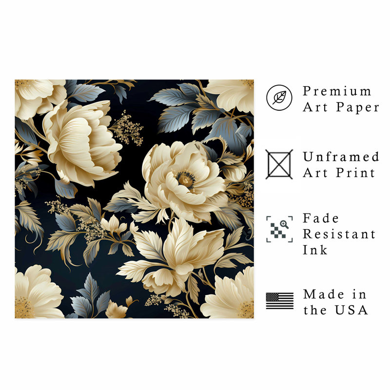 «Floral Victorian Floral Dream IV», reproduction d'art classique sans cadre, H 20 po x l 20 po