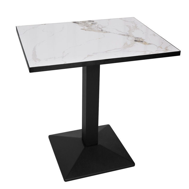 Marble Top Dining Table with Iron Base, Jade White