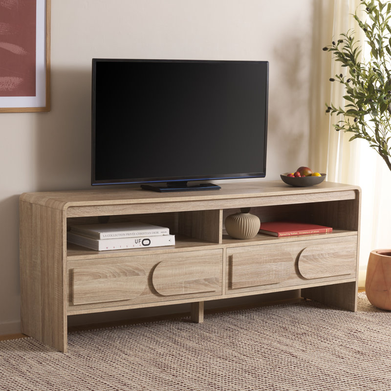 Maker 2 Drawer 2 Shelf Media Stand, Natural