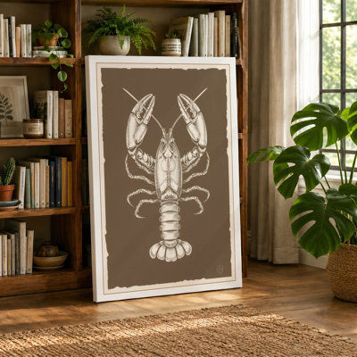 Lobster Study Botanical - Wrapped Canvas