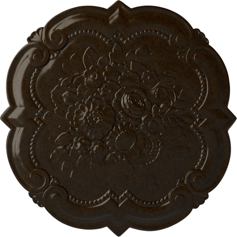 Médaillon de plafond victorien Endurathane, 24 po x 3/8 po x P 1 po, finition bronze peinte à la main, Bronze
