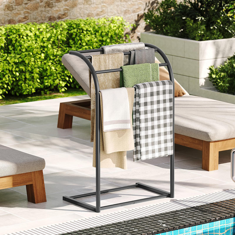 Porte-serviettes sur pied, Noir