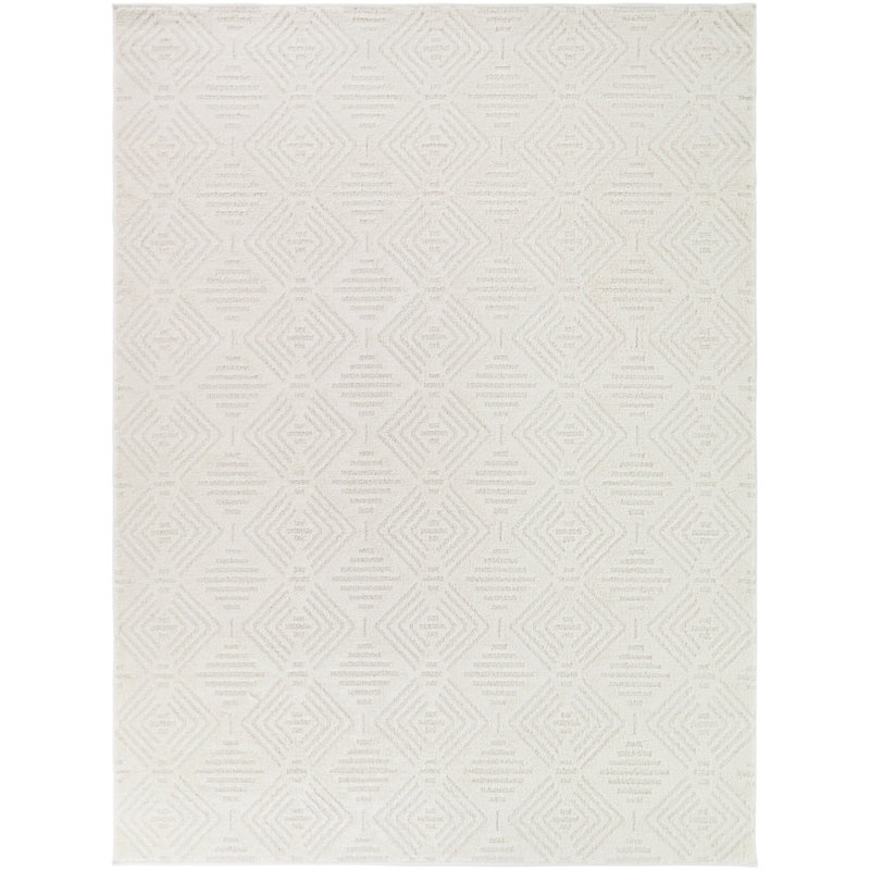 Raoul Cream Boho Geometric Area Rug, 7'10" x 10'