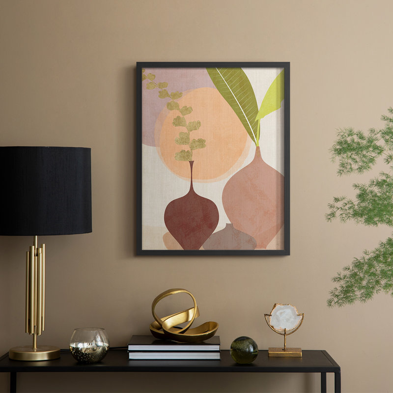 Reproduction encadrée Rhodes II - bois massif, Noir, noir, noir, noir, H 21 po x l 17 po