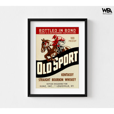 «Old Sport Kentucky Straight Bourbon Whiskey», impression d'étiquette de whisky, affiche de boisson forte, impression de bouteille de bourbon, impression d'étiquette Booze