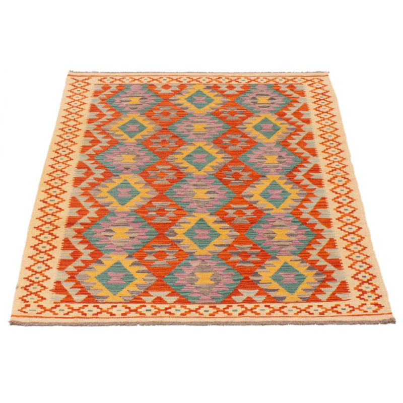 One-of-a-Kind 4'1" X 5'9" New Age Wool Area Rug in Light Red