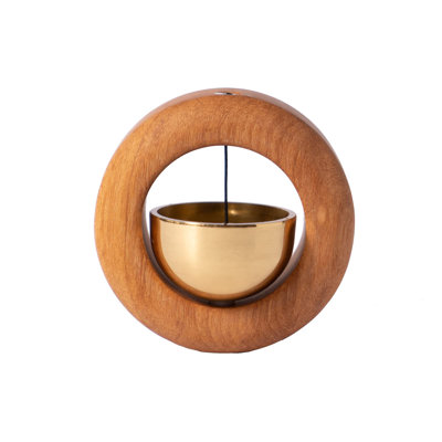 Magnetic Shopkeepers Bell for Door Opening, Golden Silk Wood Door Chime, Doorbell Chime for Entrance, Fridge Sticker & Barn Door Decor, Housewarming Gift