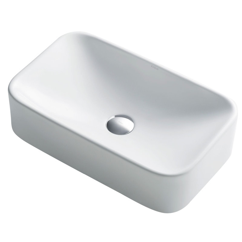 Kraus Elavo Ceramic Rectangular Vessel Bathroom Sink