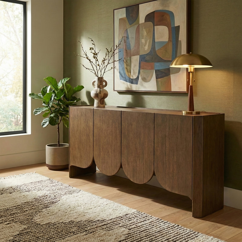 Buffet / buffet en bois massif Ember, Brun