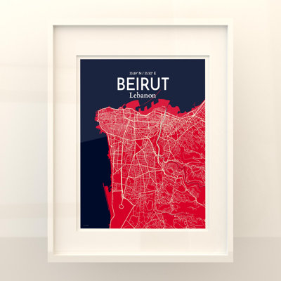 Carte de la ville de Beyrouth, impression maritime