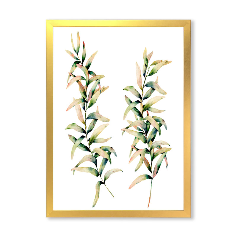 Branches d'automne - Peinture sur toile, H 32 po x l 24 po x P 1 po, Cadre doré