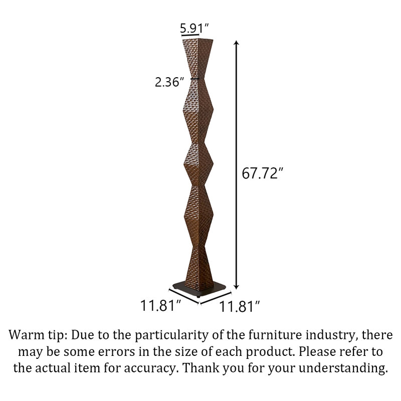 Twisted Rhombus Textured Solid Wood Floor Sculpture With Flat Base