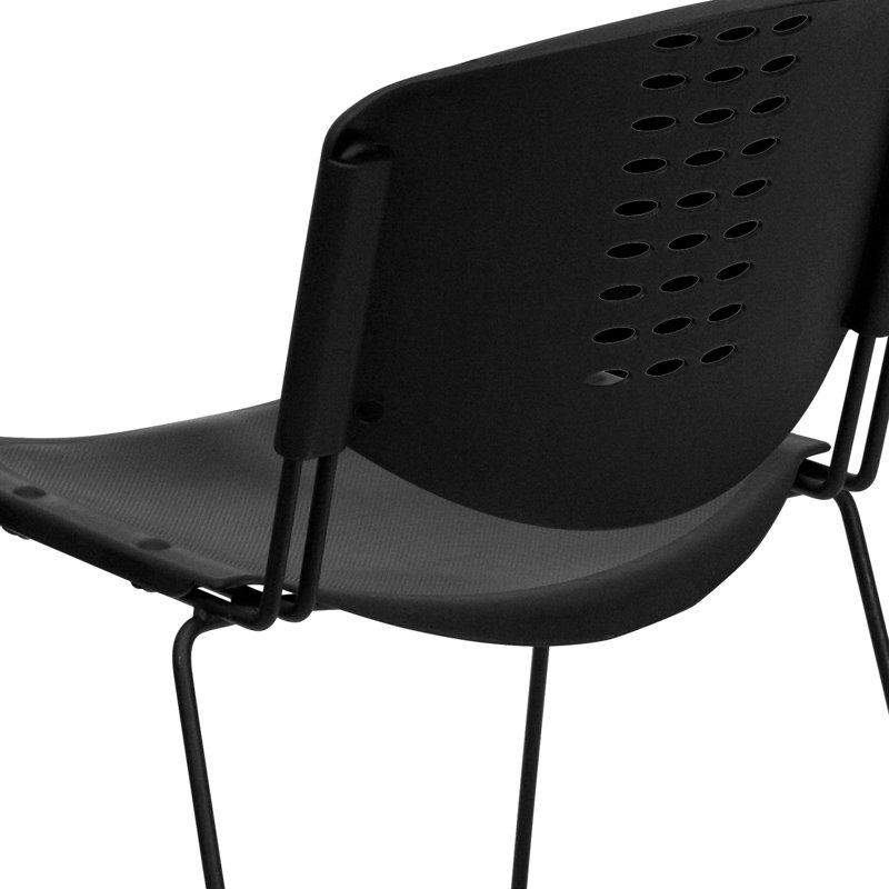 Hercules 400 lb. Capacity Black Polypropylene Stack Chair