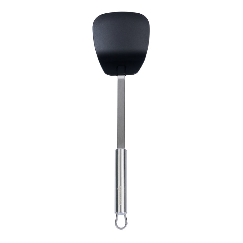 Spatule de style wok en nylon de 14 po - Spatule asiatique standard allemande avec poignée en acier inoxydable, antiadhésive, lavable au lave-vaisselle