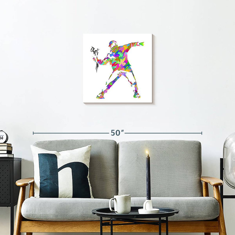 Leisha Banksy Flowers 2022, 20" H x 20" W
