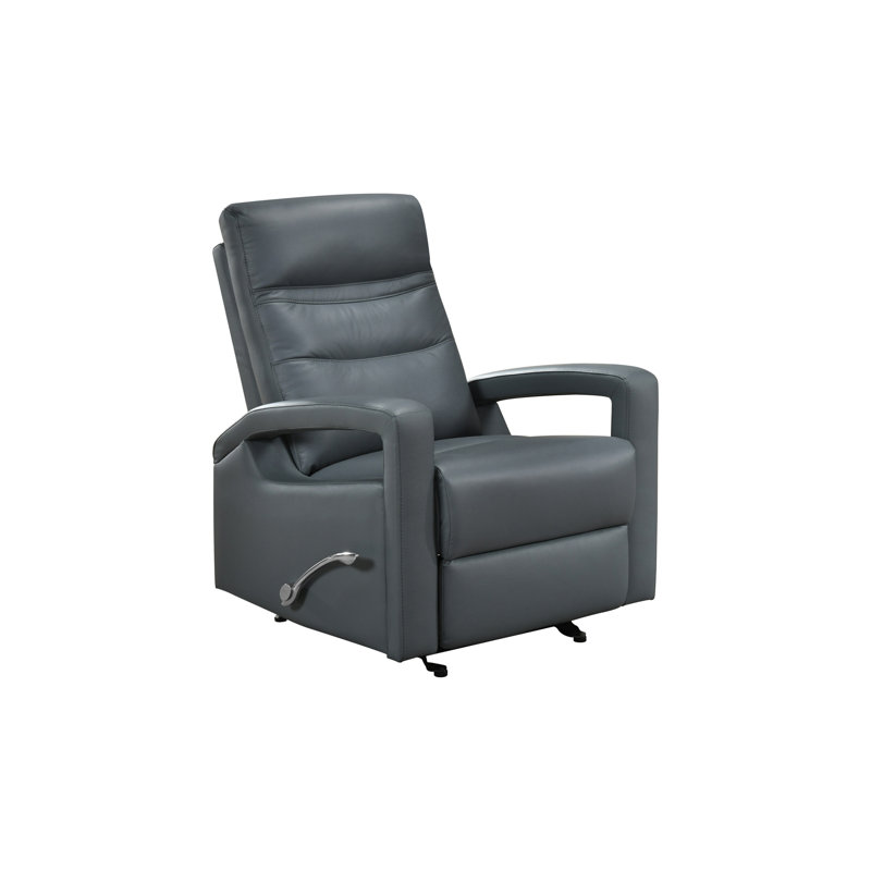 Fauteuil inclinable, cuir bleu-gris et similicuir, Blue-Grey