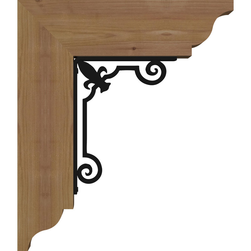 Fleur de lys triple support traditionnel Ironcrest, 20"H x 18"D, Cèdre rouge de l'Ouest l 3 1/2 po x T 4 po (lisse