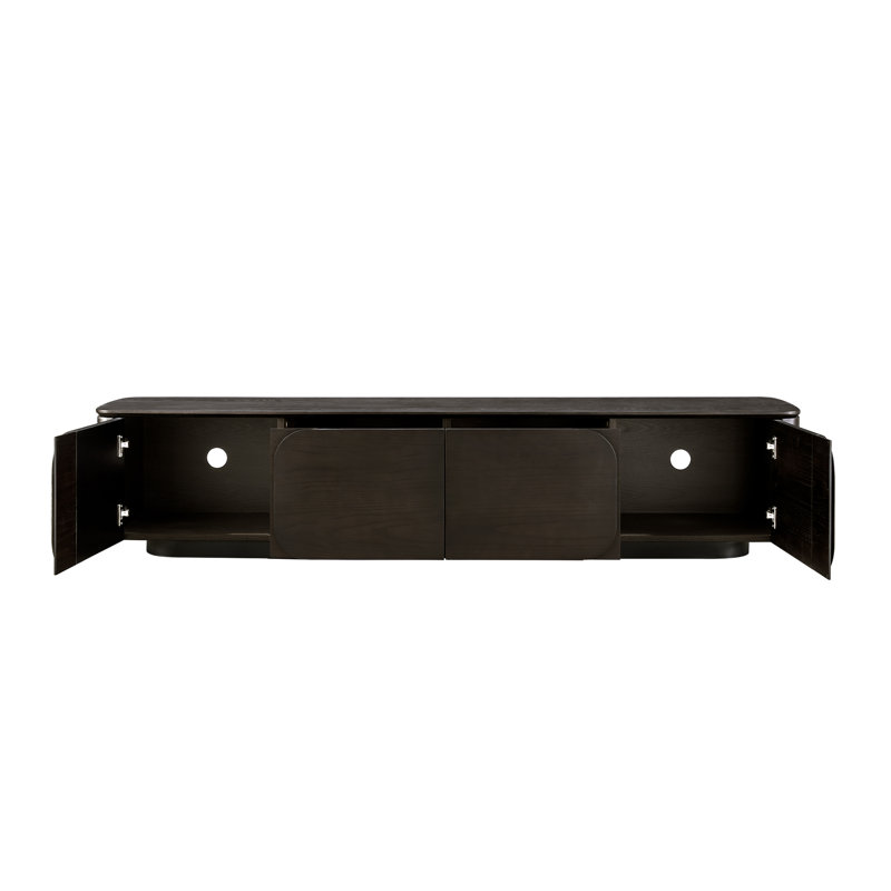 Raventon 79" Mid-Century Modern Solid Wood TV Stand with Storage for TVs up to 85"