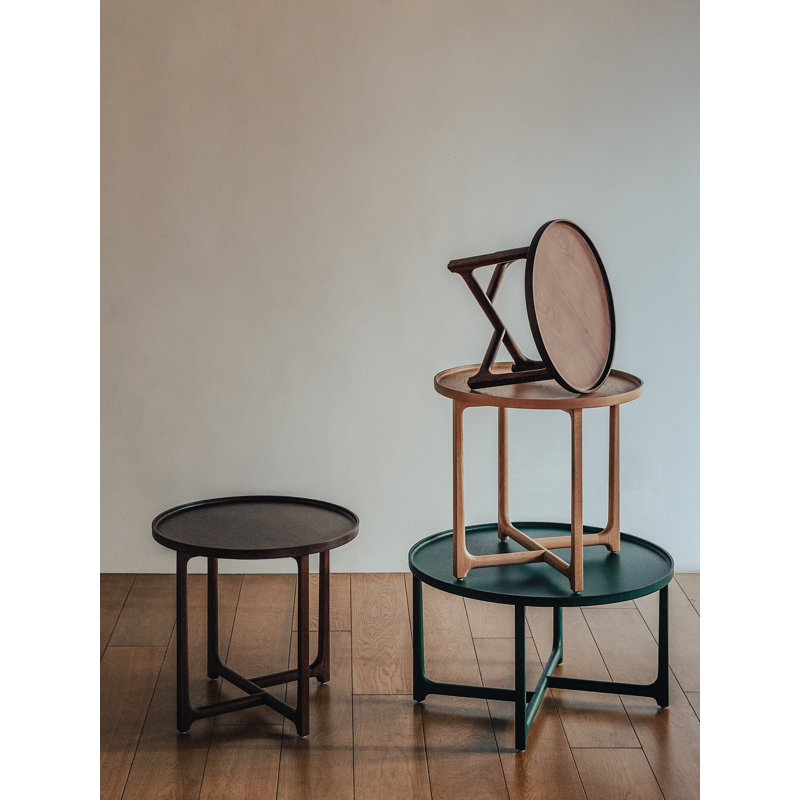 Lyrical End Table, 15.4" H x 27.6" W x 27.6" D, Natural Walnut