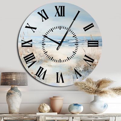 Coastal Ocean Charm In Winter - Coastal Ocean Black Face Wall Clock