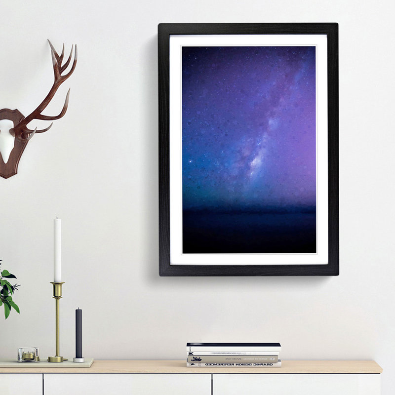 The Milky Way Stars Above Malta - Picture Frame Graphic Art Print, 87cm H x 62cm W x 2cm D, Black Framed