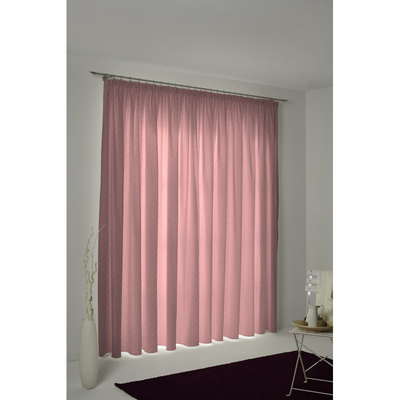 Beloit Pinch Pleat Room Darkening Curtain, 270cm Width x 225cm Drop, Pink