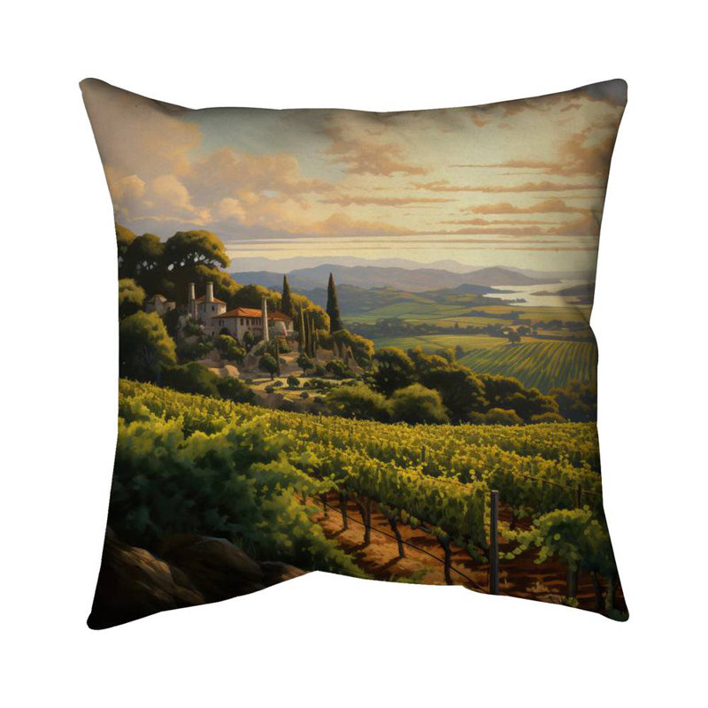 Calm Dusk - Bedroom Mountains – Outdoor Throw Pillow with Insert, Weather-Resistant