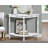 42'' Circular Curved Half-Moon Console Table With Cloud Design Top And Open Shelf Solid Wood Frame And Legs
