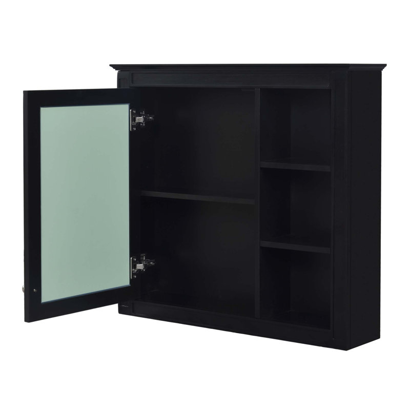 Armoire à pharmacie, armoire de rangement murale pour salle de bain, armoire murale moderne avec miroir, armoire à pharmacie, armoire à miroir avec 3 tablettes ouvertes, meuble-lavabo non inclus