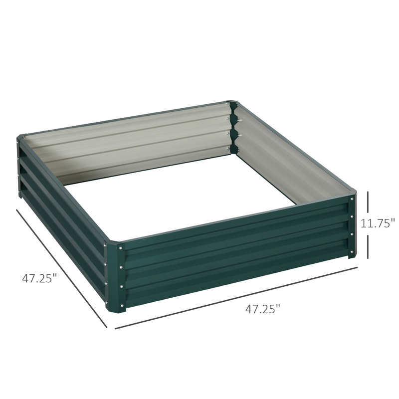 Outsunny Galvanized Raised Garden Bed