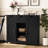 Multifunctional Black Storage Cabinet, With Drawers And Adjustable Shelves, Made Of Particle Board, For Home Decor, 31.33 In. Depth, 11.53 Height Cabinet In Board Construction-621224556