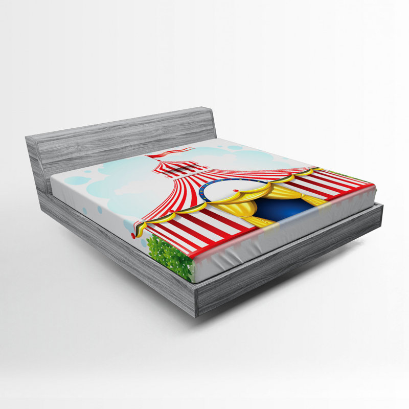 Circus Microfiber Fitted Sheet, Queen Fitted Sheet