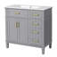 Meuble-lavabo moderne 36 po avec lavabo en céramique et 4 tiroirs à fermeture en douceur, design élégant pour les petites salles de bain