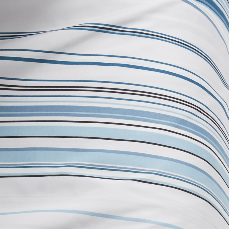 Coastal Blue Striped Microfiber Full Sheet Set
