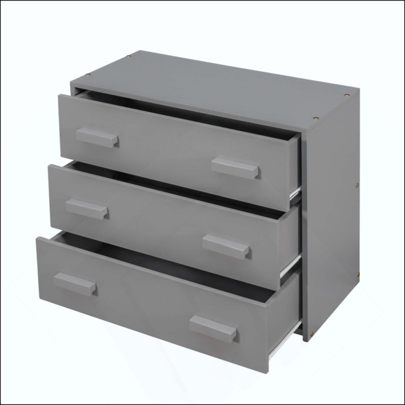 Lit mezzanine avec armoire et tablette, Grey