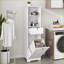 Armoire de tri du linge, panneau de fibres à densité moyenne blanc E1 avec compartiment inclinable Tiroir | Minimaliste | Salle de lavage