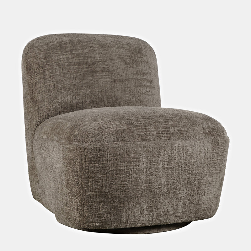 Fauteuil de chambre pivotant rembourré Arthur, Vison